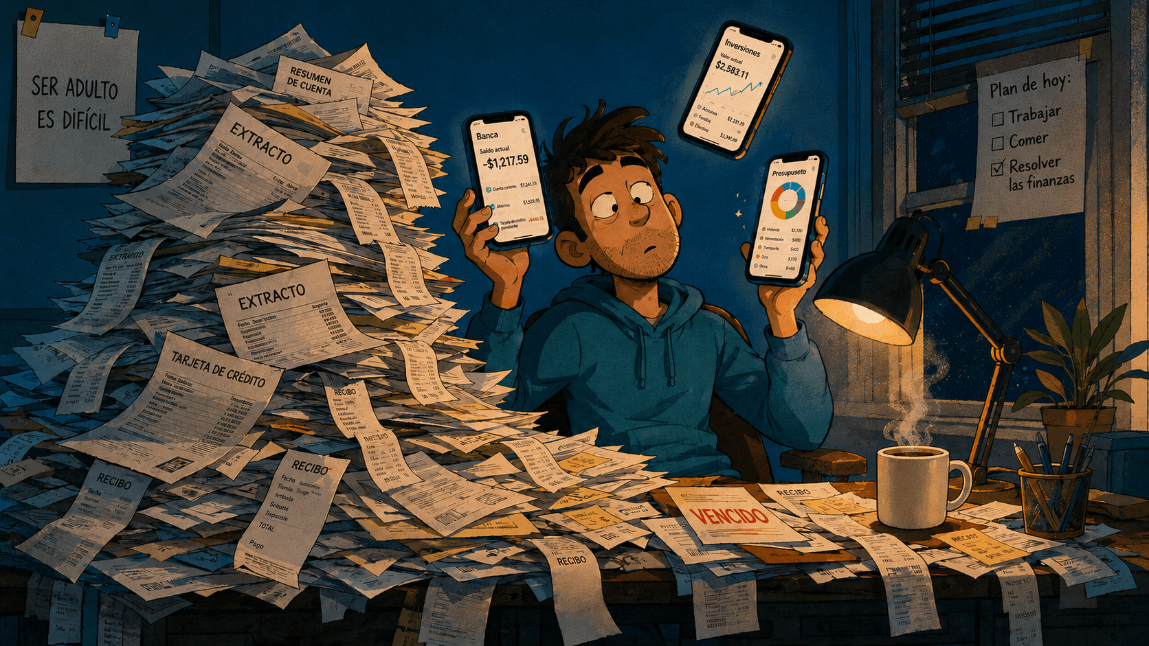 Vista previa de Zentu mostrando resumen de presupuesto por sobres